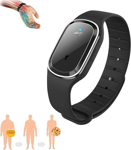 Ultraschallarmband - Ultraschall Armband zum Abnehmen Damen, Ultraschall-Fettabbau- und Entgiftungsarmband, Ultraschall Körperform Armband, Ultraschall-Armbänder für Lymphdrainage (Schwarz)