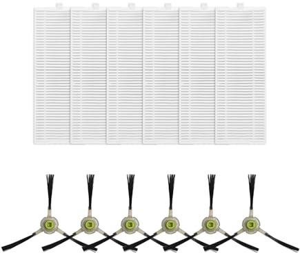 OKP Accessory Kit for Robot Vacuum K5 and K5 Pro, Robot Vacuum Cleaner Replacement Parts, 6 Side Brushes, 6 HEPA Filters