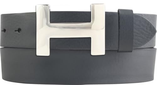 BELTINGER Designer Gürtel HENRY aus Vollrindleder 4 cm | Eleganter Ledergürtel für Damen und Herren 40mm | Silber glänzend