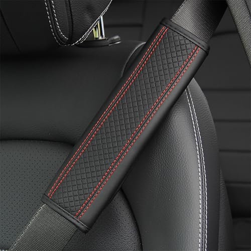 DCYBDL 2 Stück Gurtpolster Auto für Honda Elysion Envix, Weich Bequem Anschnallgurt Polster Lindert Den Schulterdruck Autogurtpolster Sicherheitsgurt Polster,BlackRed