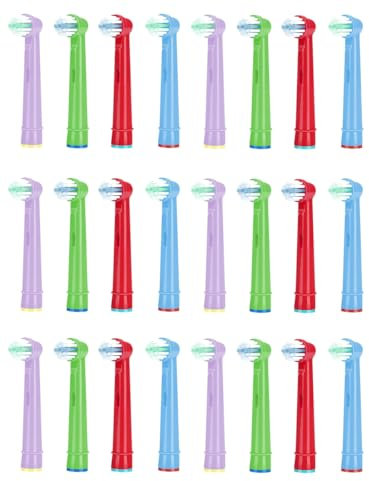 Cosity 24 Stück Aufsteckbürsten für Kinder kompatibel mit OralB und Braun Elektrische Zahnbürsten Pro, Vitality, Genius, Professional Care, Smart, Triumph, Trizone, AdvancePower Series, Weiß