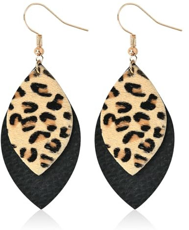 Ohrringe Leopardenmuster, Leo Print, Boho Ohrringe für Karneval und Cosplay