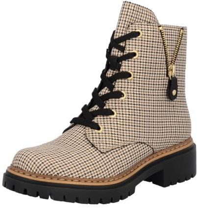 Rieker 72617-00 Damen Schnürboot Synthetik schwarz/Leo schwarz/Leo
