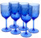 Yalin Lot de 6 verres à vin et à eau empilables incassables en plastique acrylique 445 ml (bleu, 445 ml)