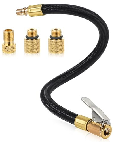 FdcZeyxior Reifenfüller Schlauchadapter, 35cm Inflator Pumpe Schlauch Luftschlauch Adapter Ventilverlängerung für Autoventil Pumpe, Fahrrad, Motorrad, Autoreifen, Luftpumpe