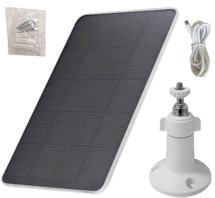 Portable Solar Panel, Solar Panel for Ring Doorbell, Waterproof Panels 3 W 5 V, 360 ° Multi-purpose, 1.2 m Cable, Ring Cameras, Mobile Phones, C