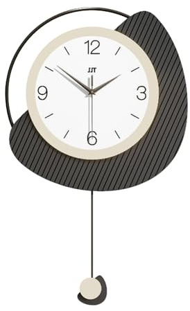 Tokenhigh Moderne Minimalist Wanduhr ohne Ticken, Lautlos Uhren mit Pendel, Nordischer Stil Dekorative Kreatives Uhr, Wanduhren zum Deko, Küchenuhr für Wohnzimmer