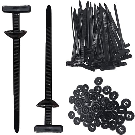 Nylon Universal Cable Tie Buckle,Heavy Duty Self-Locking Nylon Zip Ties Holder,Automobile Parts Fixing Zip Ties for Car Fender, Bumper (50 pcs)