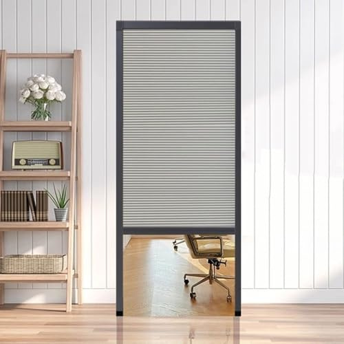 Falttür Vertikal herunterziehbare Falttür, unsichtbare Innenfalttüren mit Wabenstruktur for Küche/Arbeitszimmer/Schrank, Trennwand-Schiebetor ohne Bohren(Gray,37x80in(94x203cm))