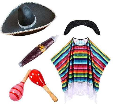 2025 Conjunto de disfraces mexicanos para adultos, capas, fiesta de disfraces de vacaciones para hombres y mujeres, invierno