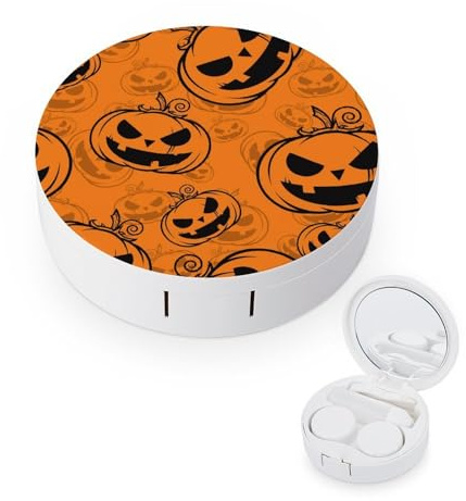fkgvwo Contact Lens Case Halloween Pumpkin Contact Lens Holder Box Container Soak Storage Kit