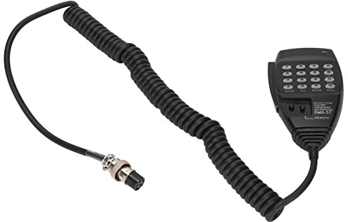 Keenso Microfono a 8 Pin con Tastiera DTMF Microfono Altoparlante Remoto per Alinco DX‑SR8T DX‑SR8E, Lunga Retrattile, Plug and Play per Comunicazione Mobile HF, Materiale ABS