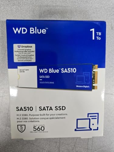 WD Blue SA510 WDS100T3B0B - SSD - 1TB - intern - M.2 2280 - SATA 6Gb/s - Blau (WDS100T3B0B)