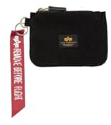 Alpha Industries Unisex Leather Coin Geldbörse, Black, One Size