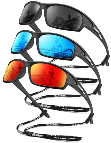 HENGOSEN Sport-Sonnenbrille-Herren-Damen Polarisierte Sonnenbrille Sportbrille-Herren: Sunglasses UV400 Schutz Angeln Laufen