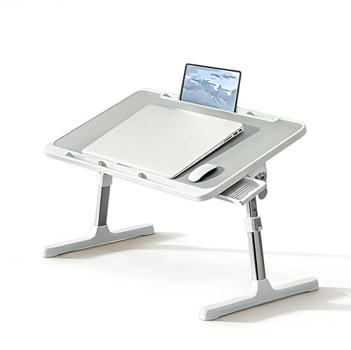 Mesa de cama regulable en altura, mesa para ordenador portátil, 4st000000, soporte PAD, mesa de cama para ordenador portátil, plegable, para sofá, suelo, trabajo, estudio, lectura, escritura, comida