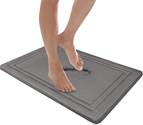 Microdry Badematte aus Memory-Schaum, schnell trocknend, mit Rutschfester GripTex-Unterseite 17 x 24 anthrazit