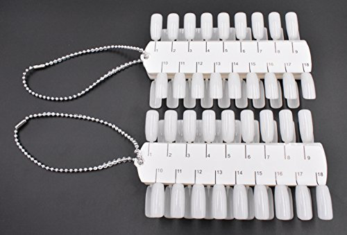 2 Sets 72 Tips Double Layer Nail Color Display Card Nail Art Practice Design Training Plastic Polish Board Swatches with Ball Chain