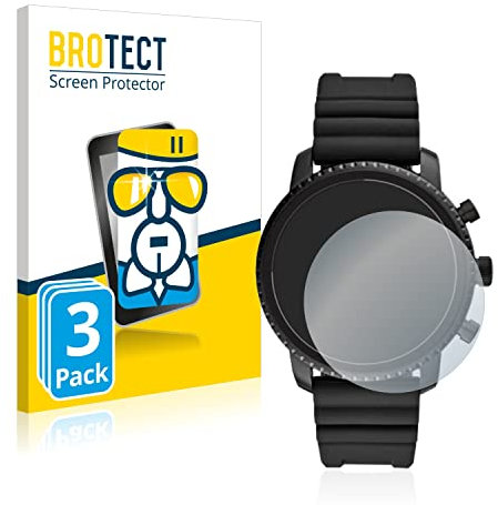 BROTECT Schutzglas für Fossil Q Explorist HR (4.Gen) (3 Stück) Schutzfolie Panzer Folie Glas [Extrem Kratzfest 9H, Anti-Fingerprint, U
