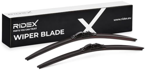 RIDEX Scheibenwischer Set Wischerblätter Satz mit Spoiler Vorne Länge 1: 530mm Länge 2: 475mm Flachbalkenwischblatt Kompatibel mit VW Golf 4 Schrägheck 1J1 Side Pin 298W0042