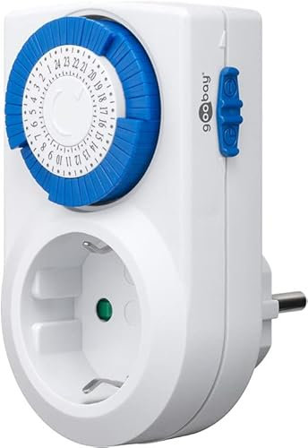 CABLEPELADO Temporizador Diario 24 Horas | Temporizador Mecánico | Potencia Máxima 3500 W | Conmutación Cada 30 Minutos | Hasta 48 configuraciones | ON/Off | 230V 16A | Apto para Uso en Interior