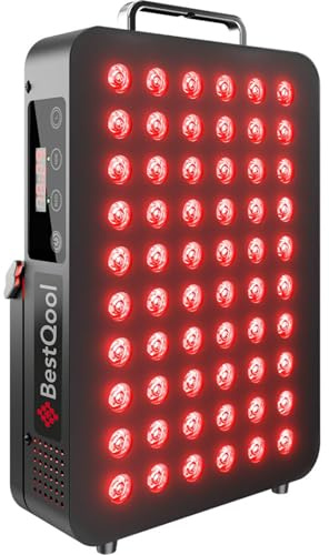BestQool Red Light Panel, 660nm Rotlicht und 850nm Infrarot Panel, 105W | 60 LEDs Dual-Chip Rotlichtlampe, leistungsstarkes Rotlichtgerät für zu Hause, ideal für Körper und Gesicht