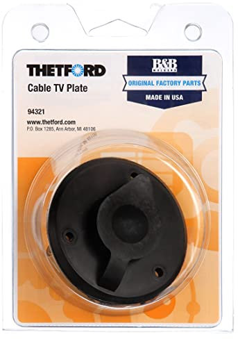 Thetford|B&B Molders RV Replacement Parts and Accessories PN 94321 Koaxial-Antennen-/Kabel-TV-Platte, große Klinkenabdeckung, Polar Black