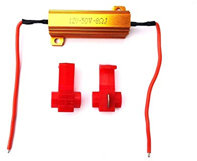 2x Widerstände 12V 50W 8Ω Ohm Lastwiderstand & Kabelklemmen für LED Rückleuchte