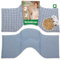 HERBALIND 4-Kammer Wärmekissen Körnerkissen Schulter Nacken 50x20 cm in Karo/blau - 100% Baumwolle - Getreidekissen mit Bio Roggen- und Weizen Füllung für Mikrowelle - Geschenk für Männer