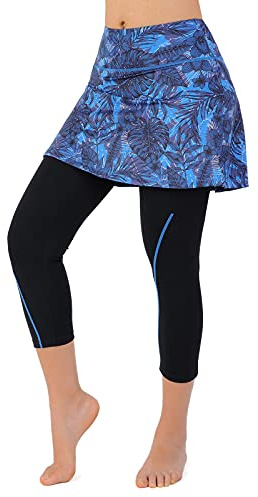 ANIVIVO Leggings mit Rock für Damen, Yoga-Leggings mit Röcken, Tennis-Leggings, Kleidertaschen