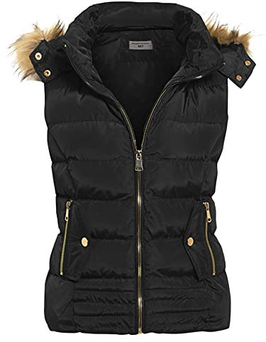 SS7 Womens Quilted Gilet Bodywarmer Sleeveless Jacket in Plus Sizes Black