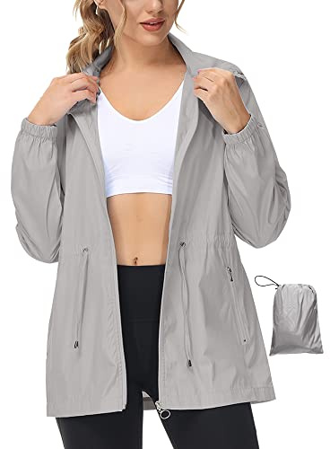 LVCBL Rain Jacket Women: Lightweight, Waterproof, Foldable - Quick Dry for Outdoor Use