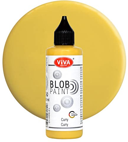 Viva Decor Blob Paint (Curry, 90 ml) gebrauchsfertige Blob Painting Farben mit Eigenschaften von Acrylfarbe - Dot Painting Art, Dotting Tool für Leinwand, Mandala uvm. - Made in Germany