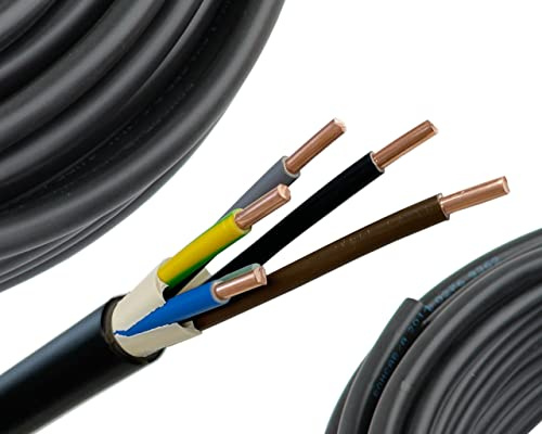 NYY-J 5x4mm² Erdkabel Meterware 10-50 Meter, Länge:15 Meter