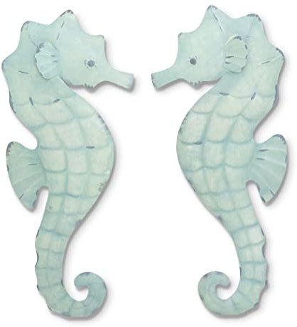 Seepferdchen, antikes Metall, 1 Paar – Seafoam