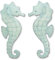 Seepferdchen, antikes Metall, 1 Paar – Seafoam