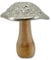 Mango-Holz und Metall Figur Pilz braun Silber 12 x 15cm Dekofigur Wald-Deko Tisch Dekoration