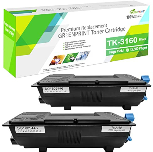 Compatible Toner Cartridge TK-3160K TK 3160 TK3160 2 Blacks 12500 Pages for Kyocera ECOSYS P3045dn, P3050dn, P3055dn, P3060dn, P3150dn, P3155dn, P3260dn, M3145dn, M3645dn, M3860idnf