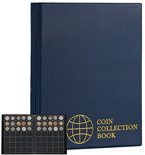 Coin Holder Sammlung - Coin Storage Album für Sammler CS02 (Preußischblau, Taschengröße 30 x 28 mm/1,2 x 1,1 Zoll)