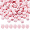 BEEFLYING 20 Pièces Perles en Silicone pour Lettres cubiques Rose Perles Alphabet dés carrés 12mm Perles d'espacement initiales à Large Trou pour la Fabrication de Porte-clés (Lettre E)