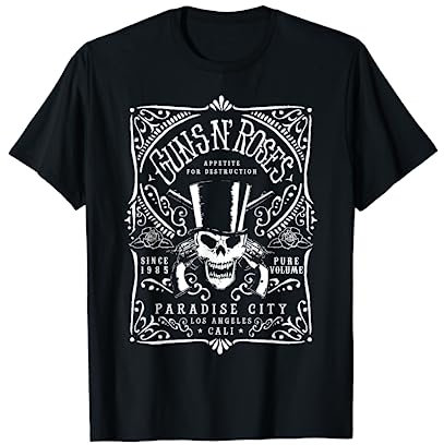 Offizielles Guns N' Roses Paradise City Label T-Shirt