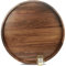 MAGIGO 28 Inches Extra Large Round Black Walnut Wood Ottoman Tray with Handles, Serve Tea, Coffee, Classic Circular Wooden Decorative Serving Tray