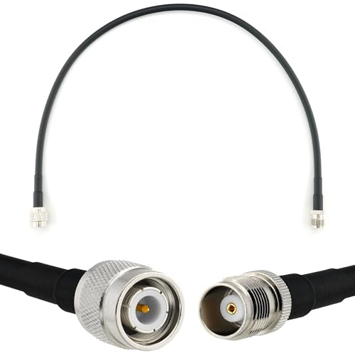 RANGEFUL 50cm TNC Stecker auf TNC Buchse Koaxialkabel — TNC Verlängerungskabel HF-240 (LMR 240 Äquivalent) 0,5 Meter Jumper Kabel (50 Ohm) — Schwarz Antennenkabel für HAM Radio CB Funk WIFI Antenne