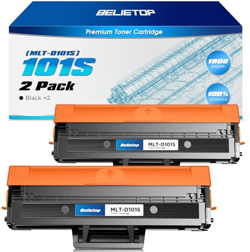 Belietop MLT-D101S Toner Kompatible für Samsung D101S MLT-D101S Schwarz Toner für ML-2160 ML-2165 ML-2165W ML-2168 SCX-3405W SCX-3405F SCX-3405 SCX-3405FW SCX-3400 SF760P SF760(2-Pack)