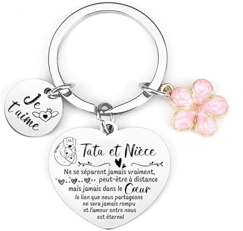 XQXQXZ Cadeau Tata et Nièce Porte clé tata et Nièce Cadeau anniversaire Nièce Cadeau pour ma Nièce Cadeau naissance Nièce Cadeau Tata Neveu