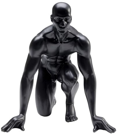 HOUSN Deko Objekt Athlet, schwarz, Skulptur, Dekofigur Runner Gold 25cm Deko, Kunststoff, 25x23x23cm,Schwarz
