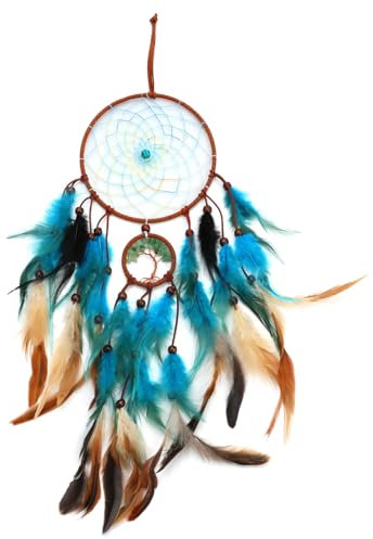 Traumfänger Handgemachte, Handgefertigt Dreamcatcher Blauer Vintage Feder Traumfänger Handgemachte Traumfänger Kinder für Wandbehang Wohnkultur Ornamente Handwerk Geschenk zum Muttertag Kindertag
