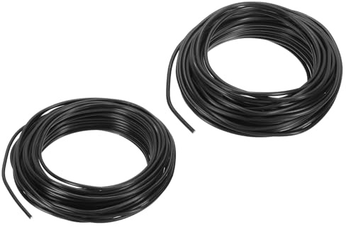 PATIKIL Alambre de Entrenamiento para Bonsái Alambre Floral de Aluminio Anodizado de 2.5 mm/3 mm para Fijar Ramas de Jardinería 2 Rollos Negro