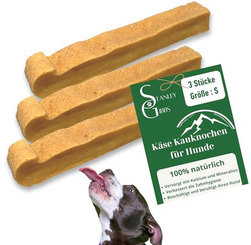 Premium Kaukäse für Hunde : Yak-Käse für Hunde, Käsesticks - Längeres Kauvergnügen, Käseknochen - Gesund und natürlich, Robust und langlebig, Lecker (Größe S, 3-Pack)