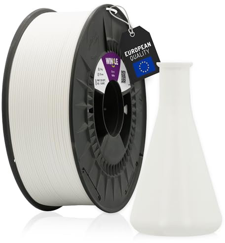 WINKLE Polypropylen PP Filament 1.75mm Weiß, 1.5kg Spule, 3D Drucker Filament Kompatibel mit FDM Druckern, PP 3D-Druckmaterialien, Maßgenauigkeit +/- 0.05mm, Chemikalienbeständig